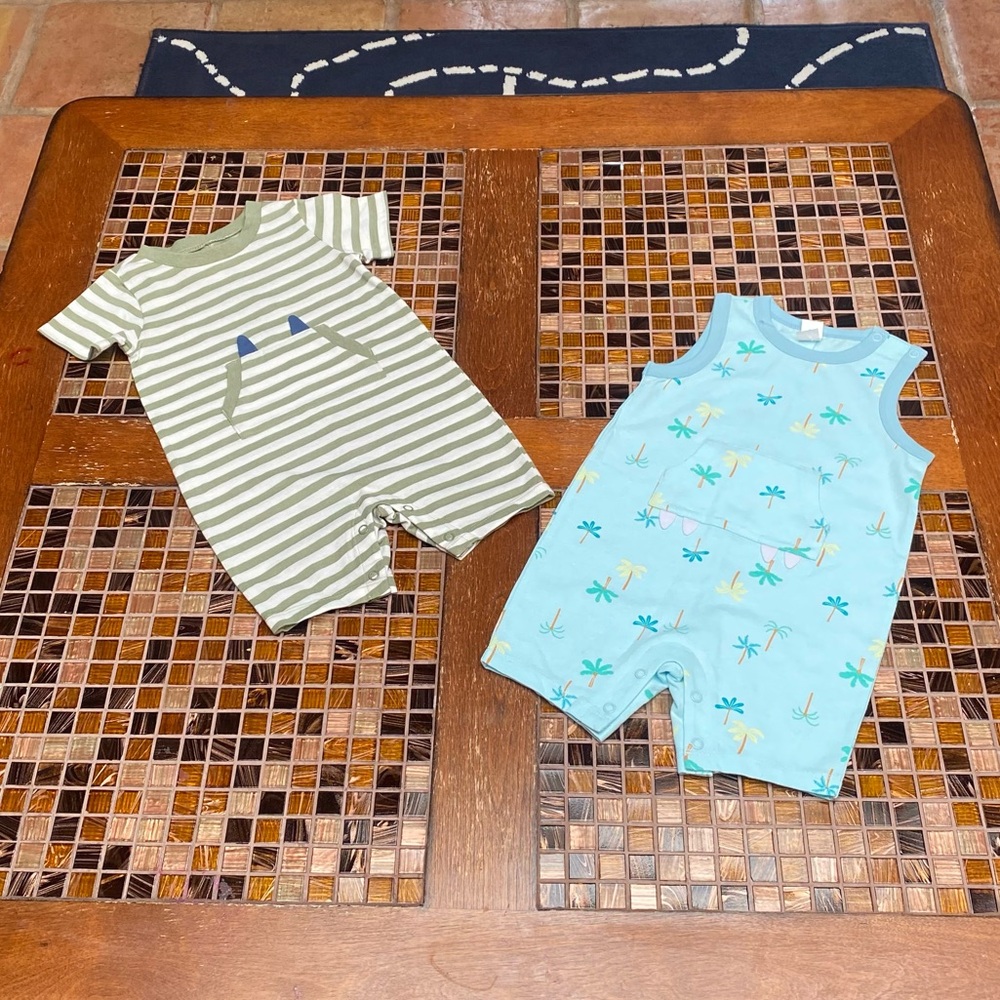 Baby Boys Shark Teeth Romper Collection Set
